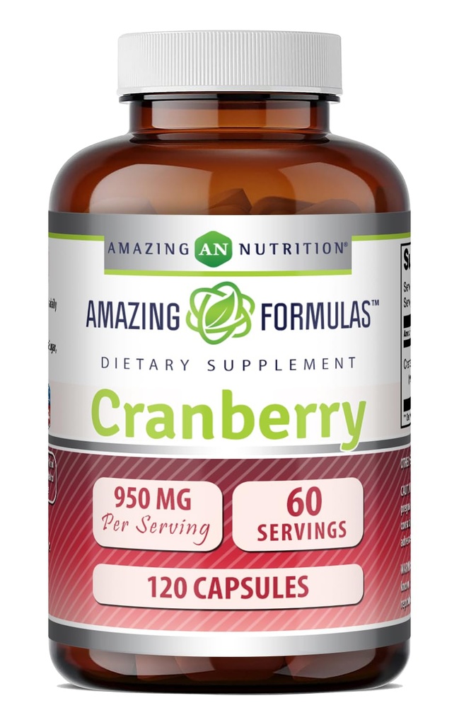 Cranberry 奇异公式 摘录 | 950 Mg Per service | 120 Capsules 补编 | 非GMO, Gluten Free, 在美国制造