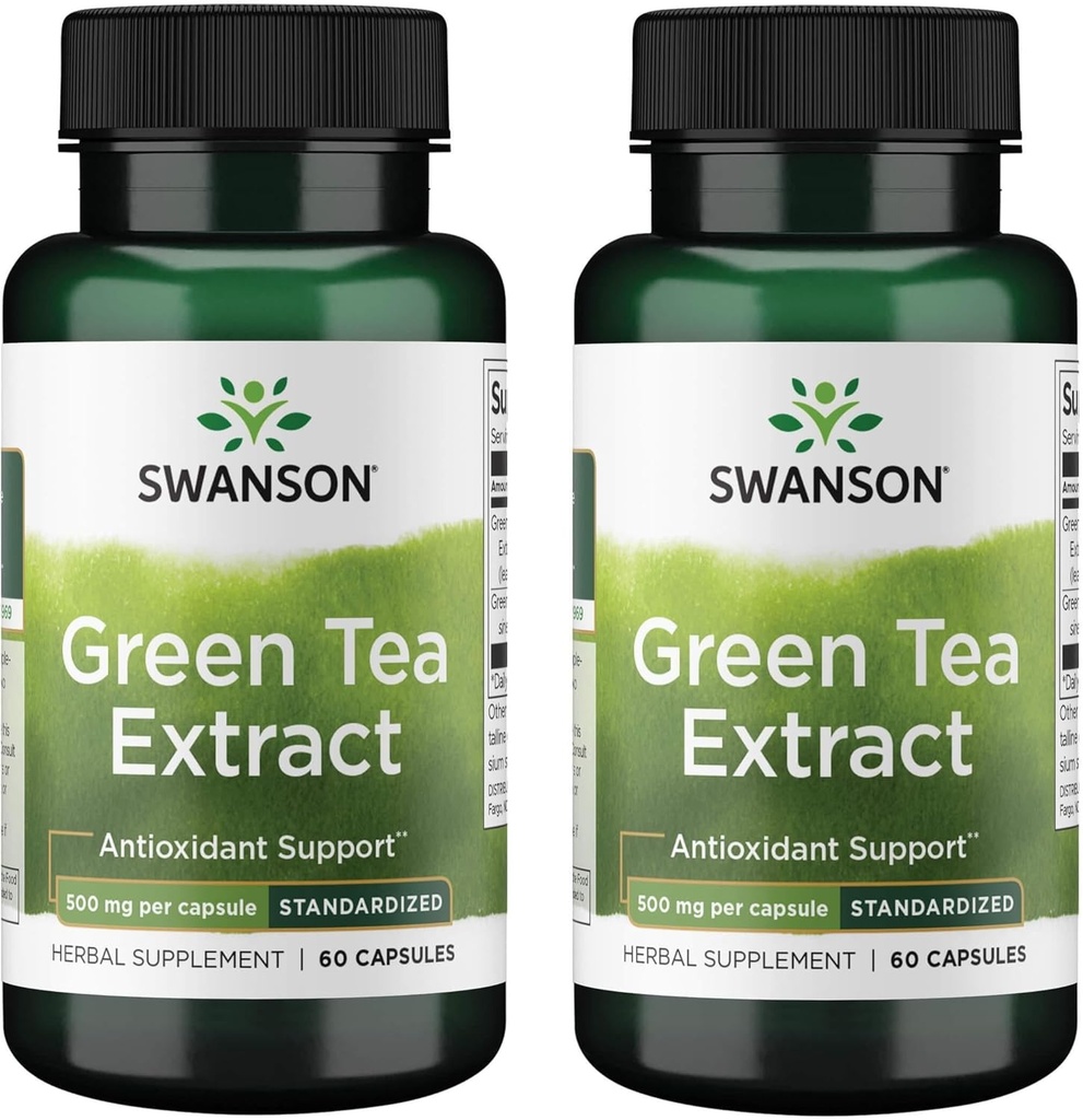Swanson Green Tea 提取器 500 毫克 60 卡普尔(2包)
