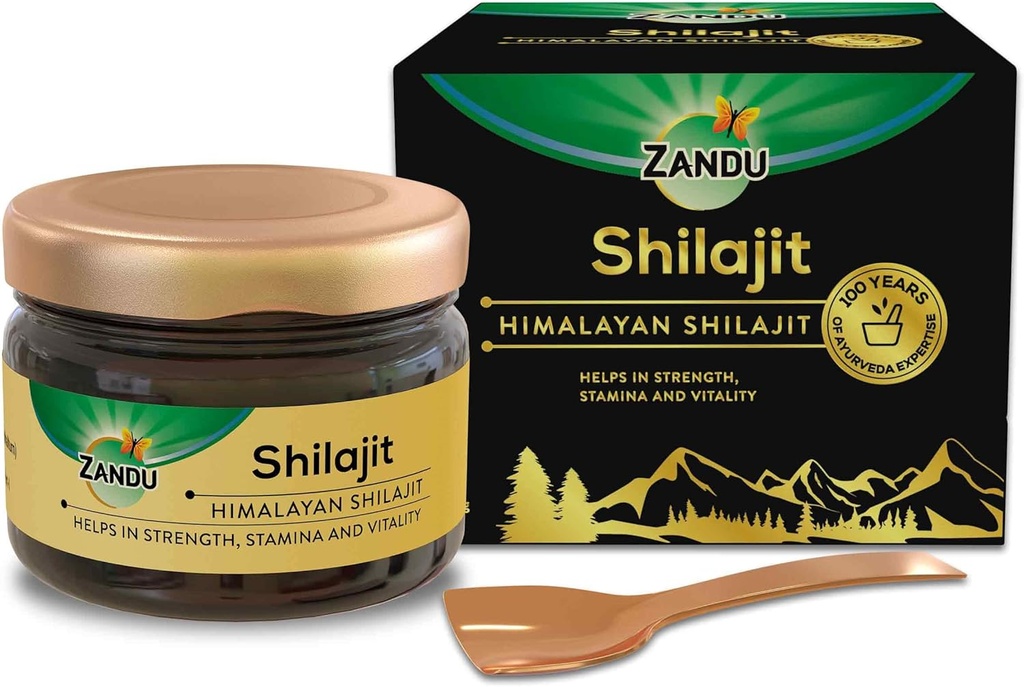 Zandu Himalayan Shilajit Resin 能源、力量和身体性能天然植物补充 支持积极生活方式和生命感 0.71 Oz(20g)