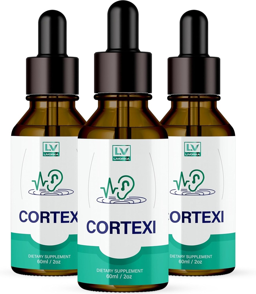 LIVORKA Cortexi Oral Drops to Drink - Formula for Ear Health, Hearing Support - Pack of 3 Bottles (90 Day Supply)