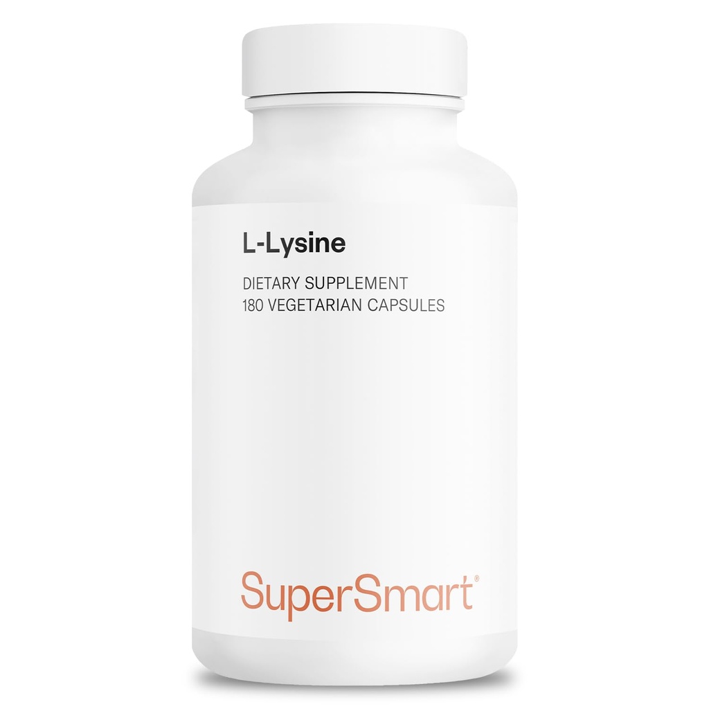 Supersmart - L-Lysine 6000mg/日(高强度) - 必需的氨基酸 Lysine 补充 QQ N-GMO & Gluten Free - 180 Vegetarian Capsules