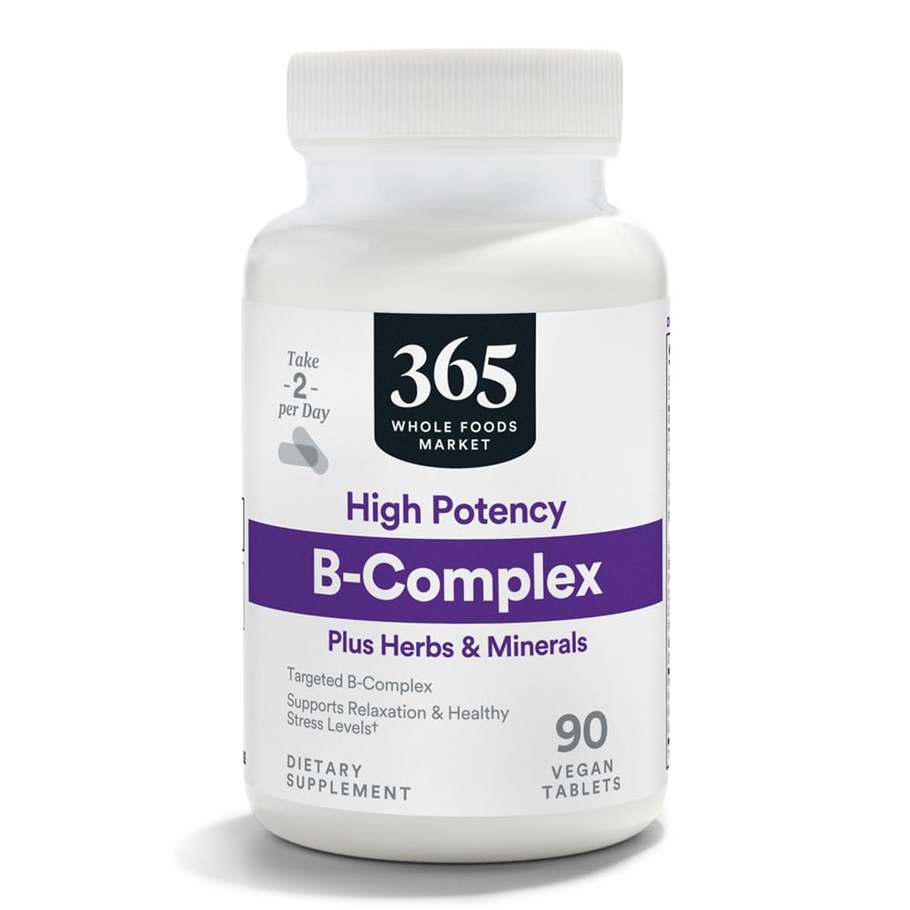 365 由全食品市场,HighPotency Vitamin B 综合体与草药支持片,90 CT