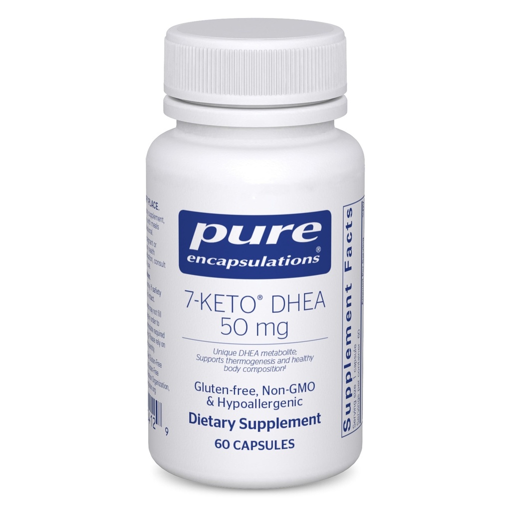 纯封装 7-Keto DHEA 50 mg → 独特的 DHEA 代谢物 支持热源与健康身体构成的补充* → 60 Capsules