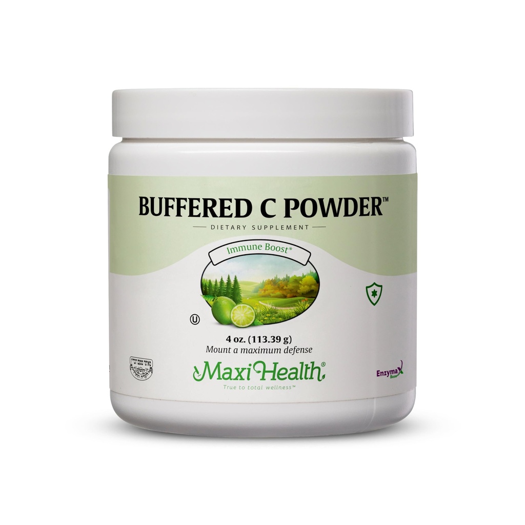 Maxi健康缓冲维生素粉 - 高发性 - 800毫克 - 免疫健康 - 4 Ouences - Kosher