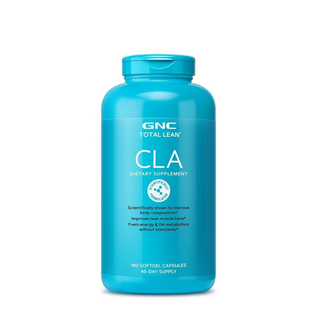 GNC 总精益CLA, 改善身体组成和精益肌肉通气管, 燃料脂肪代谢和能量无兴奋剂, Gluten Free, 180软胶