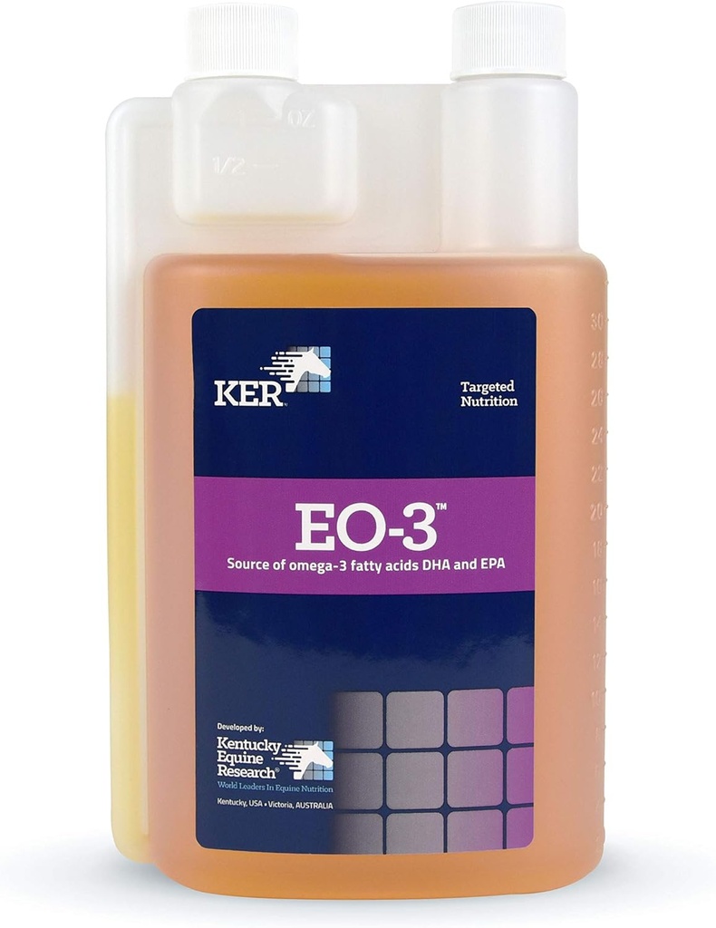 肯塔基州Equine Research EO-3:DHA和EPA Omega-3 脂肪酸补充剂,32 oz(32 services)