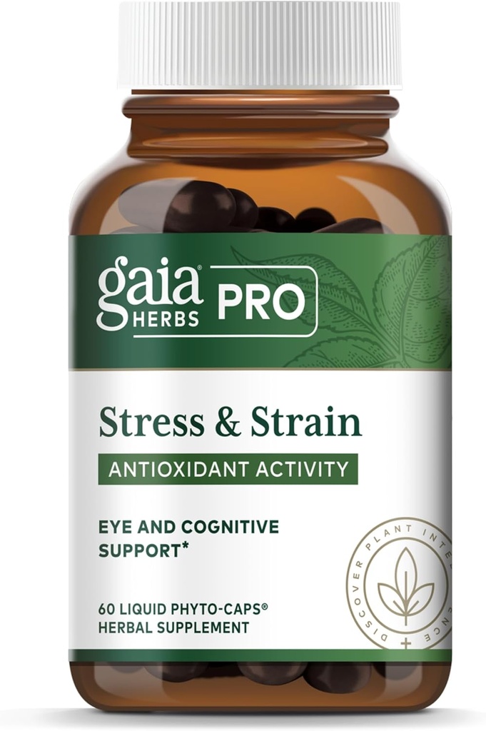 Gaia Herbs Pro Express & Strain - 眼科健康支持 - 特长 Astaxanthin, Lutein, Grape Seed & More - Vegan, Gluten-Free & Dairy-Free - 60 Liquid Phyto Caps (60位服务员)