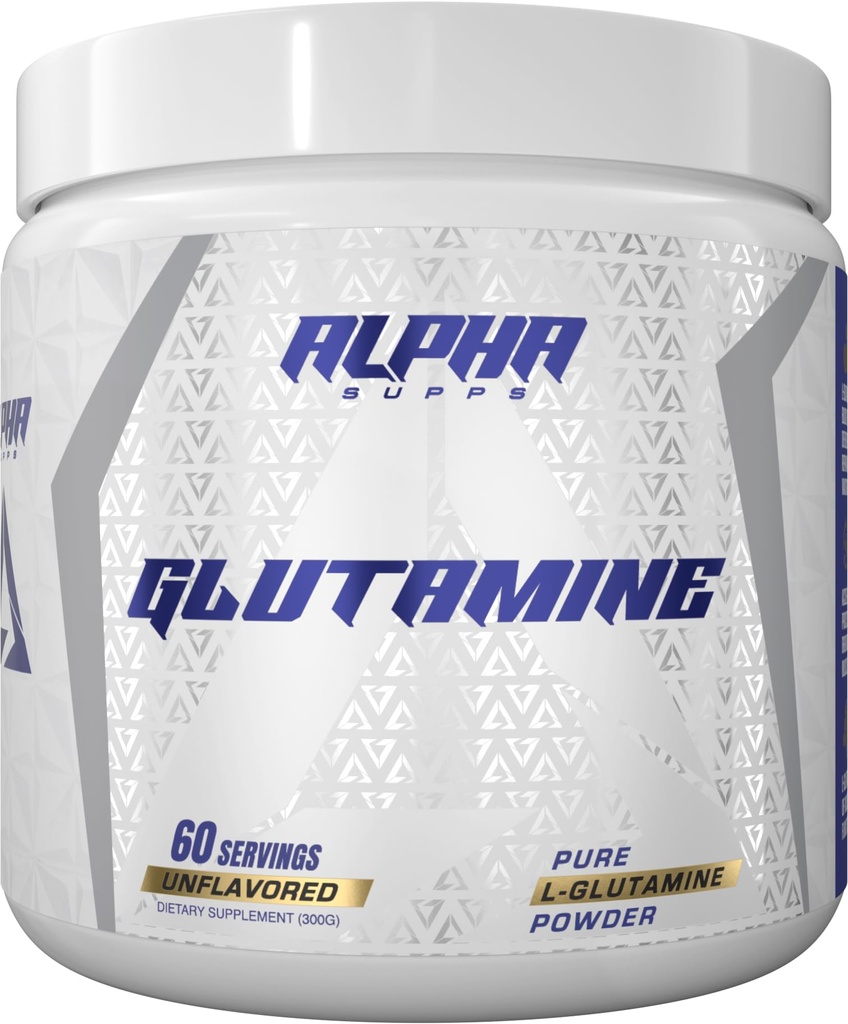 Alpha Supps Pure L-Glutamine Powder - 不受味的氨基酸,Glutamine营养补充剂用于肌肉恢复,Gut & Immune支持 - 60 services - 300格拉姆