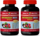 抗氧化复合剂补充剂 -- -- ANTIOXIDANT MEGA COMPLEX 1440 MG -- -- 芒格斯丁提取物、抗氧化剂营养补充剂、干草莓石榴甘草、解毒和清洗2瓶120 Capsules