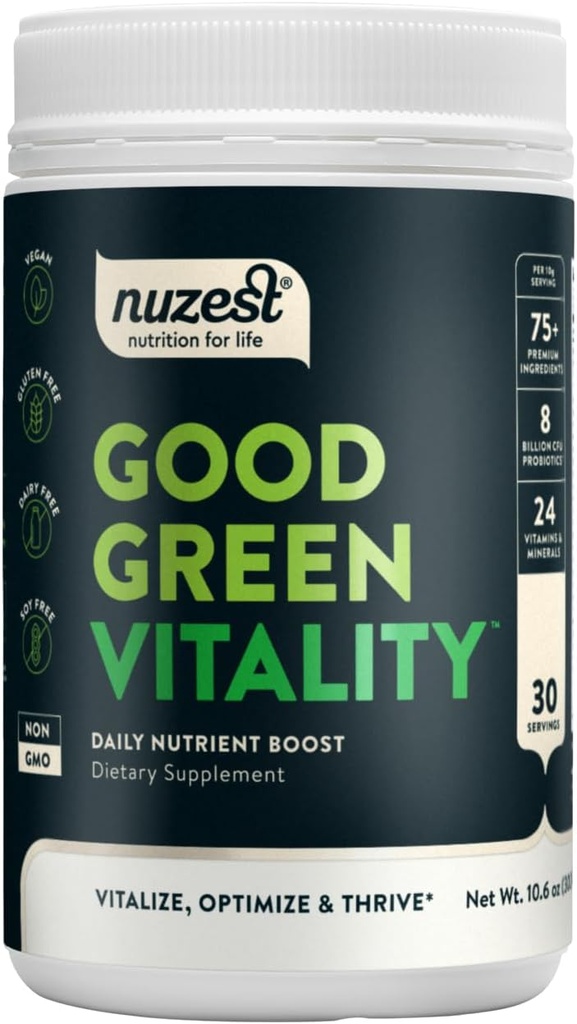 Nuzest Greens Powder Good Green Vitality – 维生素,矿物和超级食品 – Vegan 多维他命补编 (300g)