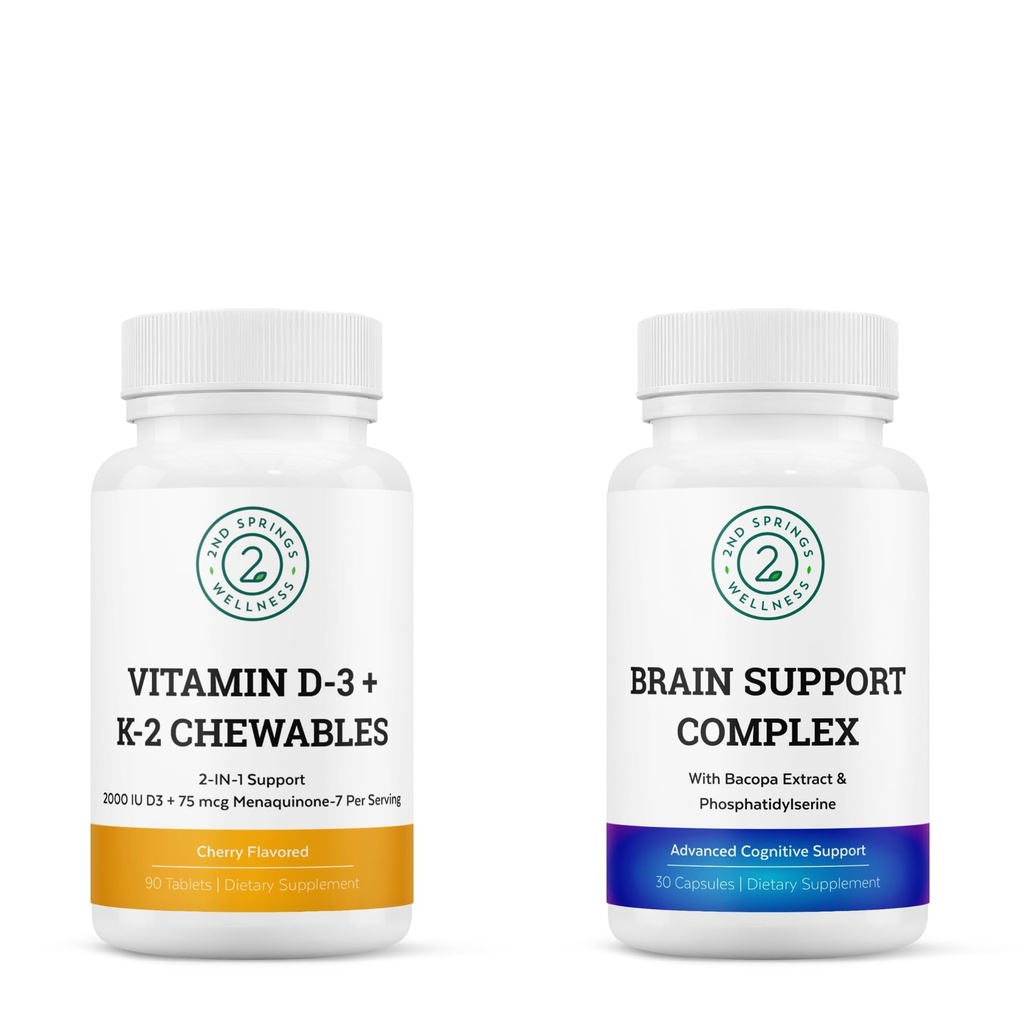 Vitality Boost Bundle: Vitamin D3+K2 & Brain Support Complex