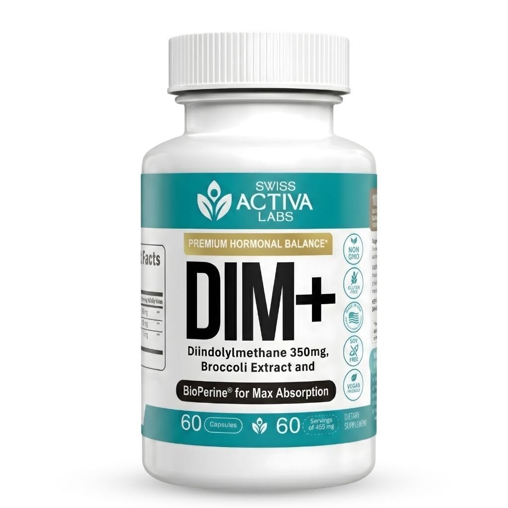 瑞士 Activa+ Labs DIM 补充 – 新公式 – 男女荷尔蒙平衡 – 雌激素补充 – 支持荷尔蒙Acne & 更年期症状 – 60天供应
