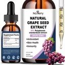 天然葡萄籽提取液滴-300毫克葡萄籽提取液补充剂 - 最大强度Vitis Vinifera种子丁基,标准化到95%的多酚,非GMO,Gluten Free(60毫升)