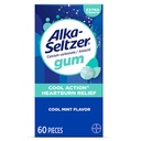 Alka-Seltzer Cool Action Heartburn Relief Gum, Extrastrong Antacid Gum, Acid 消化不良和胃部消毒, No Chalky Taste, Cool Mint Flavor, 60 Count
