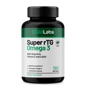 rTG Omega 3 挪威鱼油加CoQ10 食物补充剂-心脏健康和抗氧化剂 支持维生素D & E – 2000 mg 可持续来源 – Super rTG Omega 3, 180 Softgel by CGM Labs