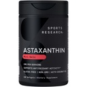 体育研究 三重强度 Astaxanthin 补充(6mg) 有机椰油用于抗氧化剂活动,皮肤和眼部健康支持 - 非GMO验证和胶质自由 - 120软胶