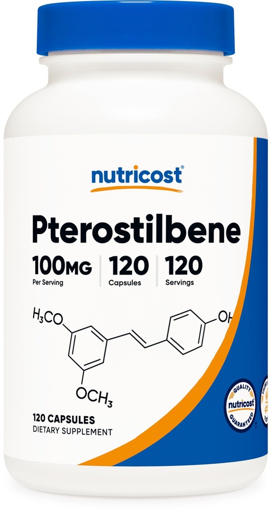 营养成本Pterostilbene 100mg, 120 Capsules - 非GMO, Gluten Free