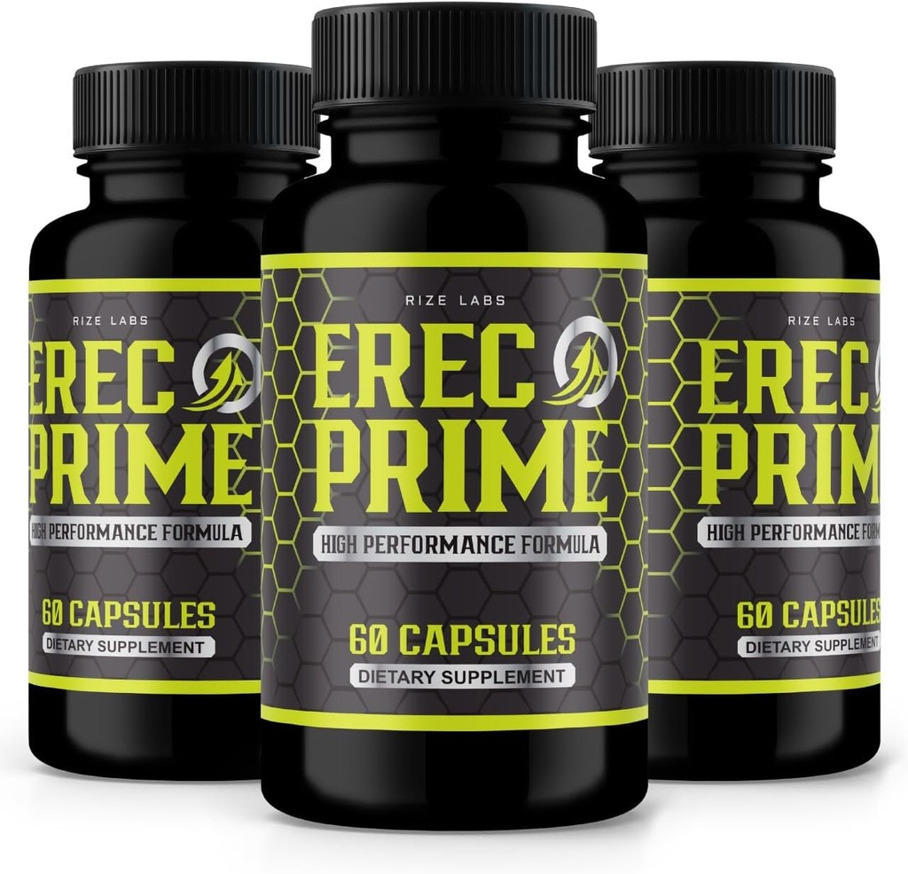 rize 实验室(3 Erec Prime Pills为男性的包装、高性能公式、峰值性能和总体健康全自然支持、官方审查(180个卡普尔))