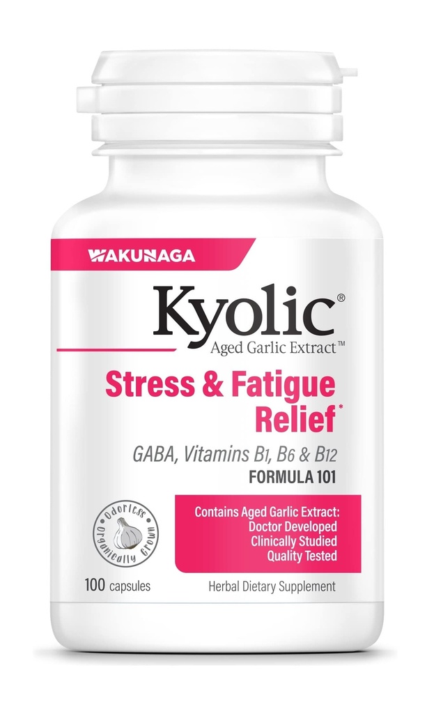 Kyolic Aged Garlic 提取法101,压力和法蒂格救济,100 Capsules.