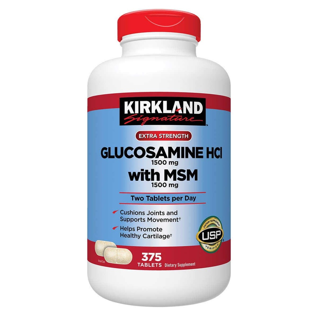 Kirkland 与 MSM 签署 Glucosamine, 375 片(2 包)
