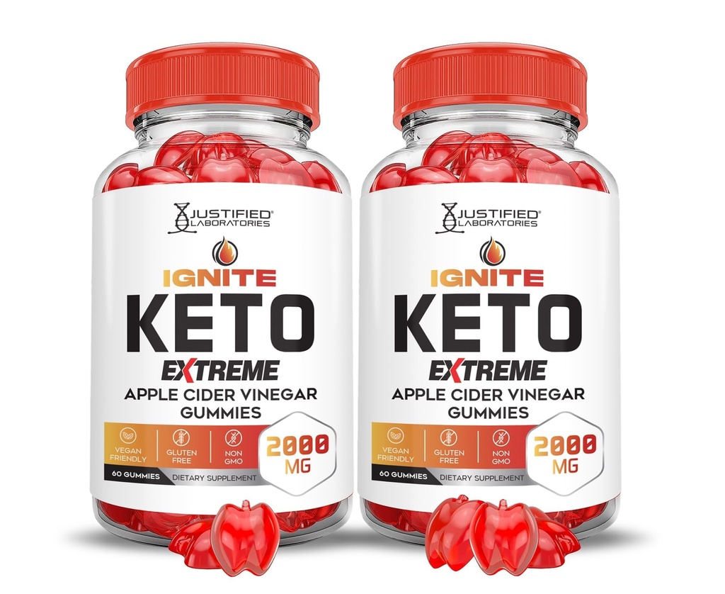 合理实验室 (2 Pack Ignite Keto ACV Gummys Extreme 2000MG 高级 Ignite Keto Gummys 苹果 苹果 苹果 苹果 醋 配以 石榴 甜菜 汁 B12 Vegan Non GMO 120 Gummys 配制