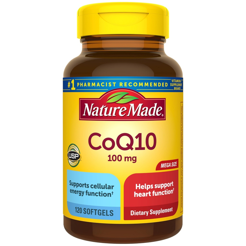 Nature Made CoQ10 100mg,心脏健康支助的饮食补充,120软胶,120天供应
