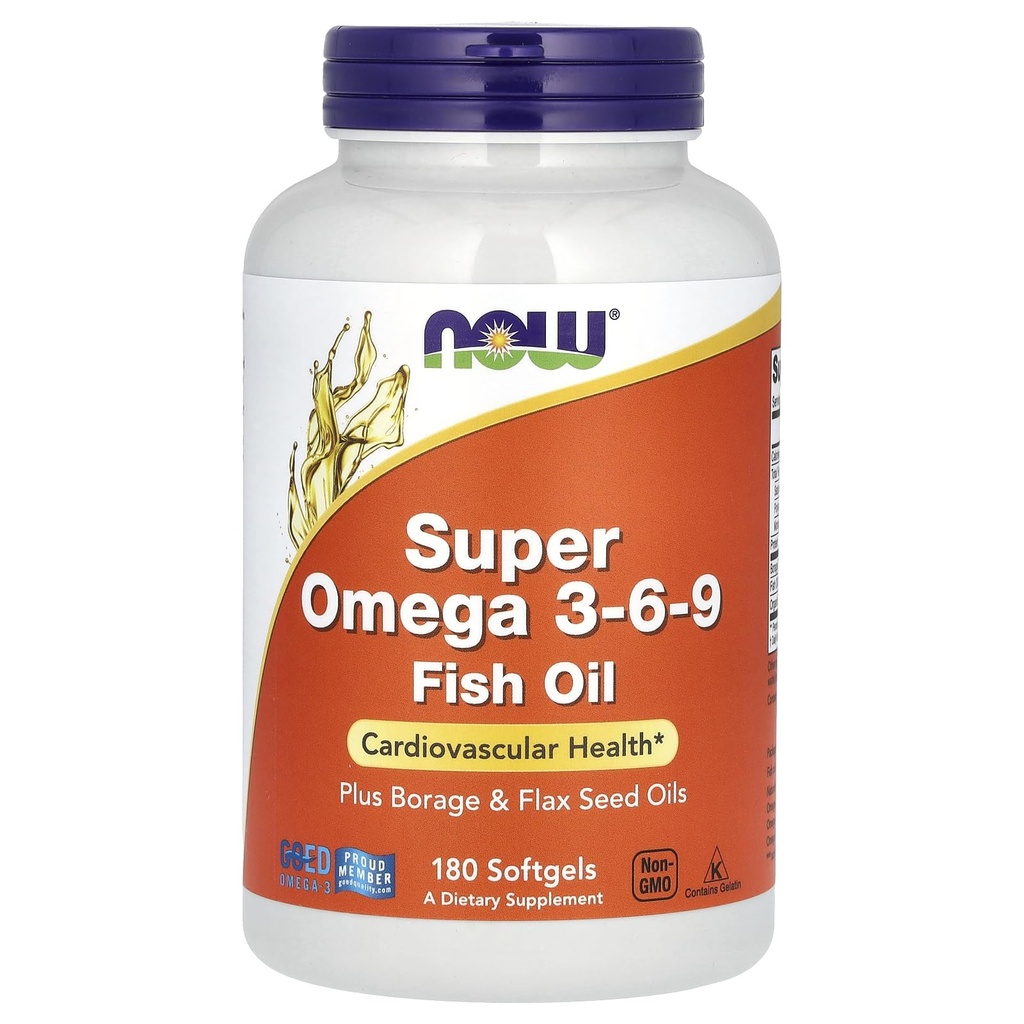 现在食品超级Omega3-6-9 软胶,1200Mg,180Count