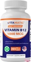 维生素 B12 1000 mcg 快速溶解 – 365 板块 – 天然贝里 Flavor – 支持能量代谢和神经系统健康