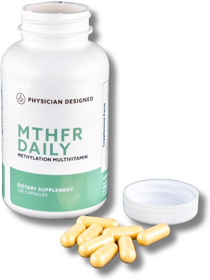 物理设计 MTHFR Daily multivitamin – 男女甲基多维敏 – 用于能源,Mood, & Heart – 维生素 B-复合 – 120 Capsules