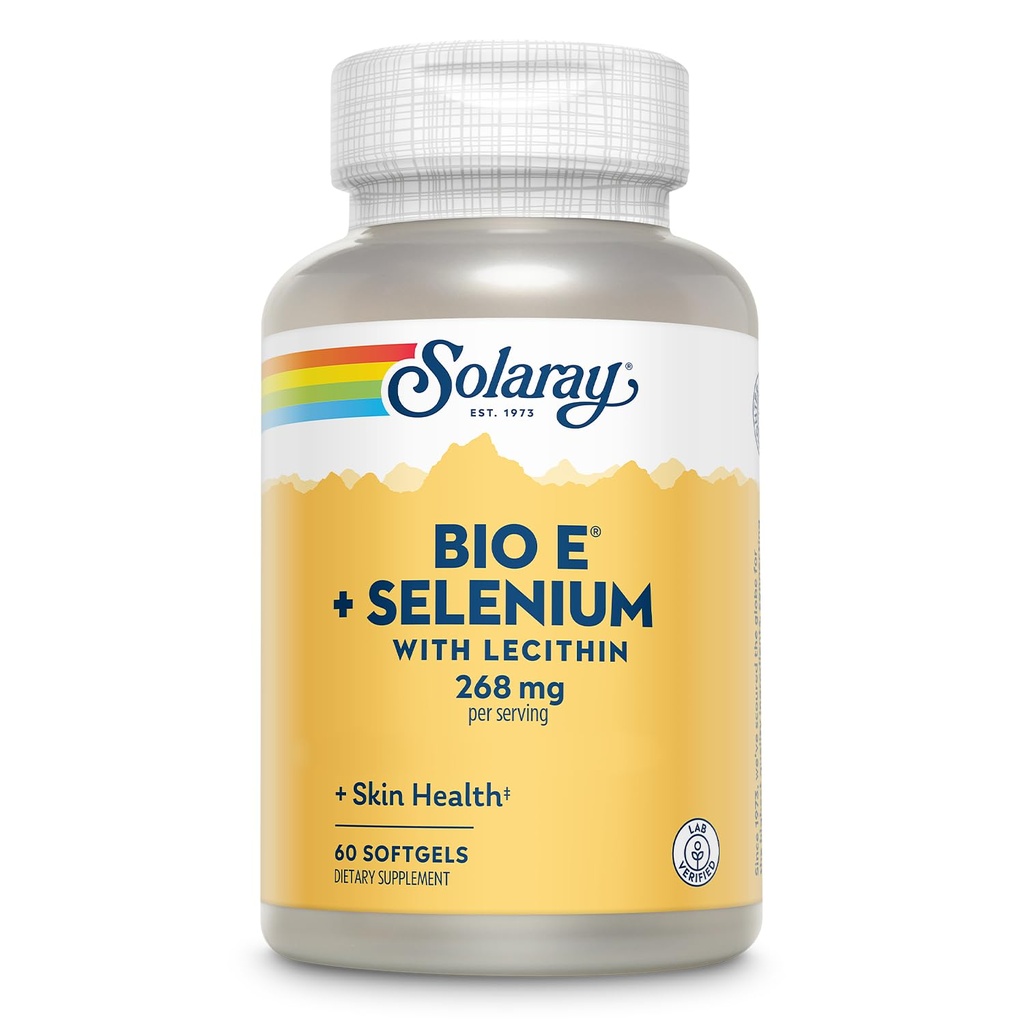 生物维生素E 400 IU(268 mg)与硒100 mcg和Lecithin -- -- 甲状腺支持、抗氧化剂和免疫支持补充、高吸收、实验室验证、60天保证、30个服务、60个软胶