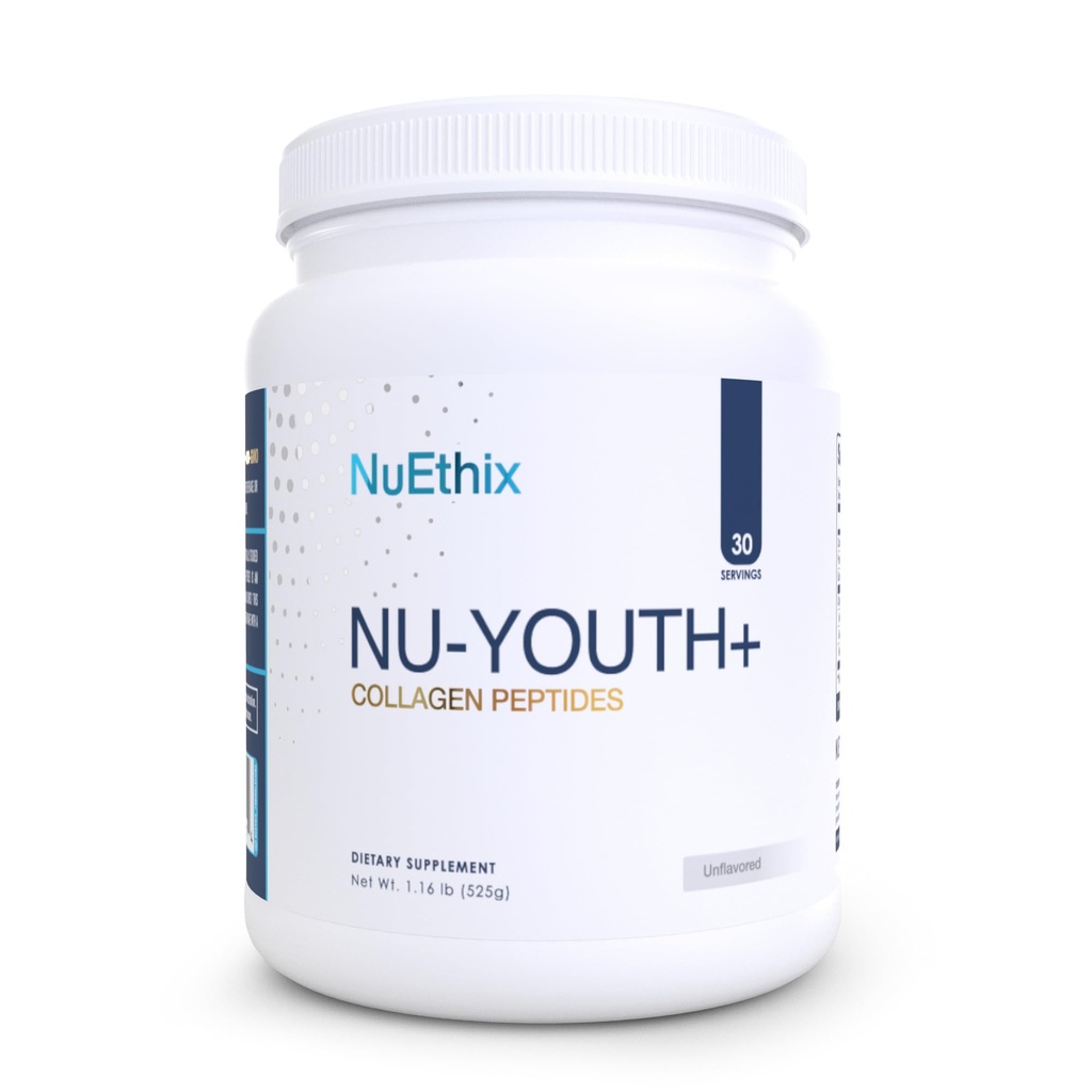 NuEthix 配方 Nu-Youth + Collagen蛋白,Collagen Peptides, May 帮助支持骨骼和关节饮食补充, 30种服务