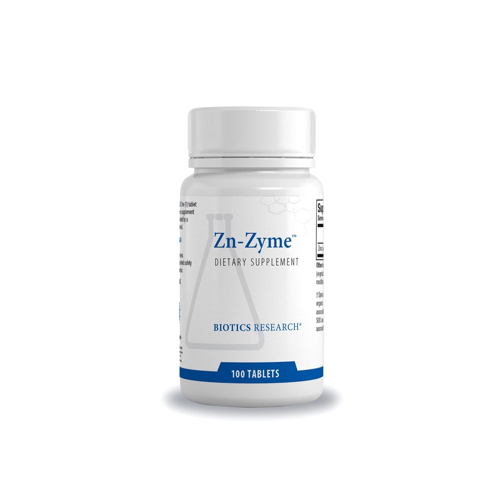 生物研究 Zn-Zyme – 15毫克锌,支持免疫系统,优化细胞功能,消化,组织健康支持100 Tab