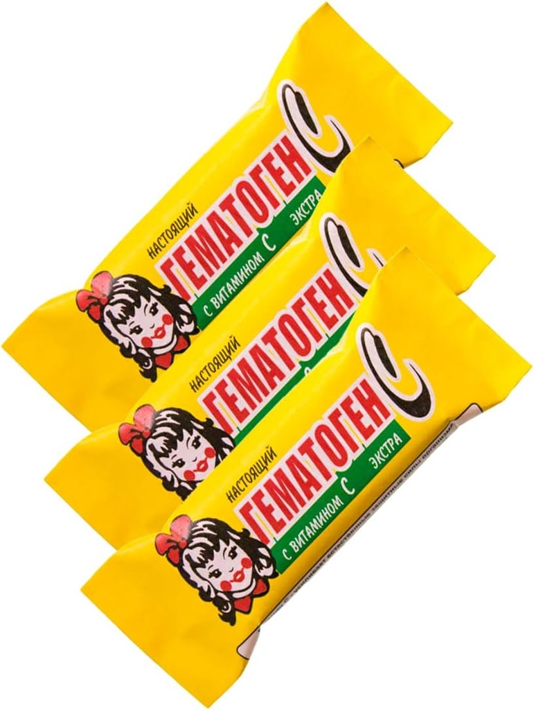 3-Pack Hematogen for Kids Detskiy with Vitamine C 40G/1.4oz Гематоген Детский Детский