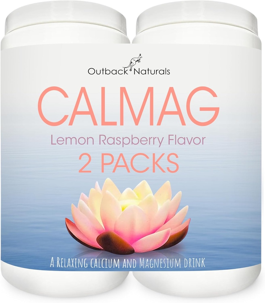 CalMag 高吸附量 2:1 钙和镁 酸盐粉补充剂;支持压力缓解、睡眠和骨强,柠檬Raspberry Flavor, 16.5 oz. (Pack of 2)