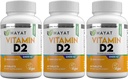 HAYAT 维生素 Vegan 天然维生素 D 24 IU, D2, 经认证的Halal(3包)