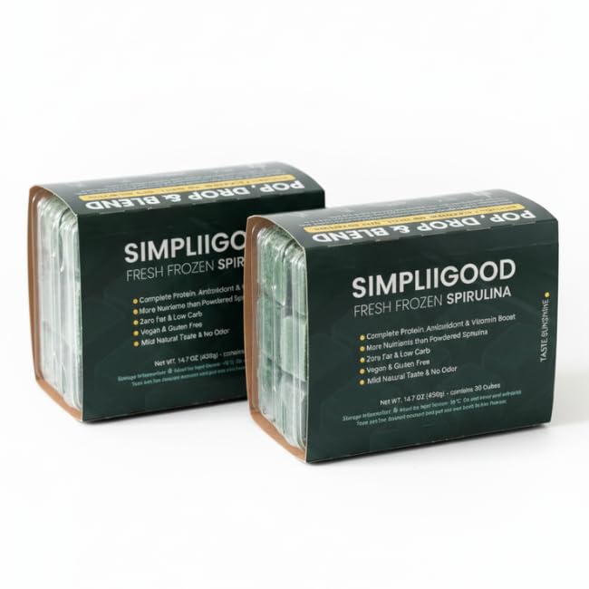 螺旋立方体 - 高蛋白,维生素-Rich 超級食品与天然Flavor - Vegan,Gluten-Free Nutrient Powerhouse spirulina Pods for smoothies - (840, 格拉姆)