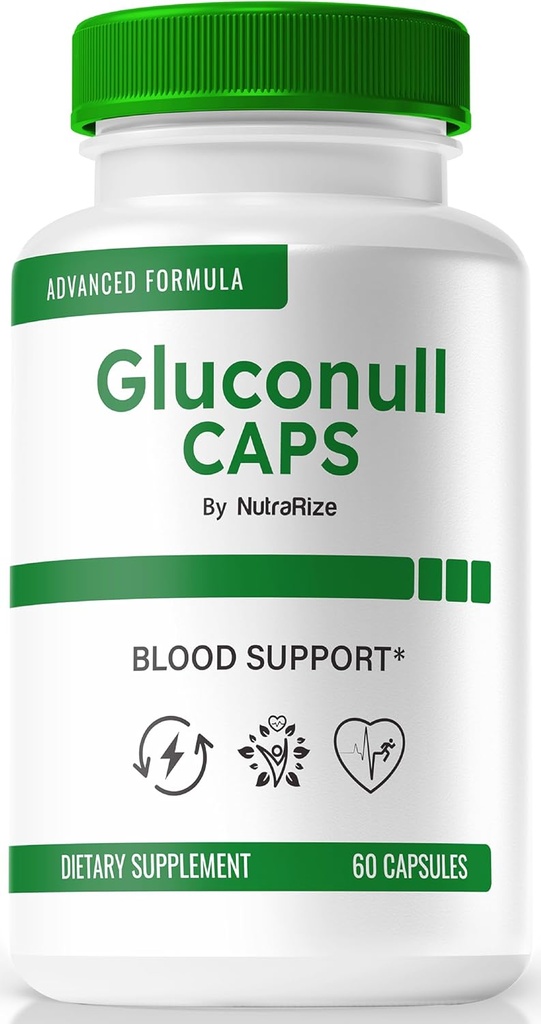 Gluconull Caps, Gluco Null Caps 官方公式,稳定水平的纯支持和整体健康的燃料能源,全自然成分, Gluco Null Glyco 优化剂(60 Capsules)