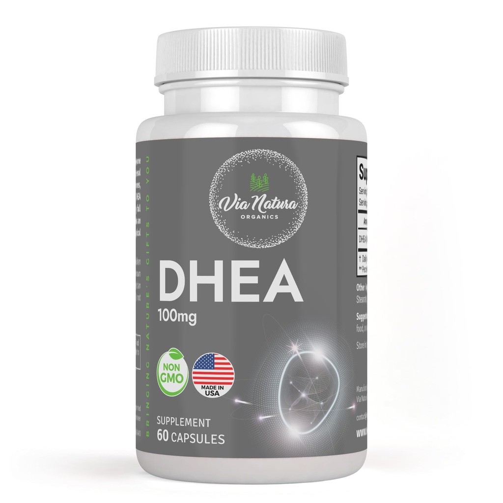 DHEA 100mg = == 非 GMO = Gluten 免费补编 === 60 Capsules