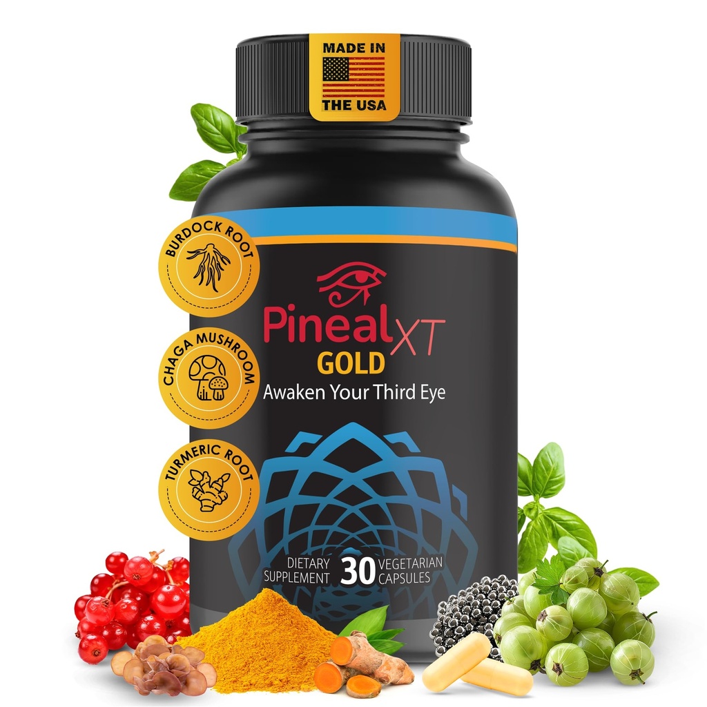 Pineal XT Gold - Pineal Gland 补充 - 第三眼觉醒 - Focus and Memory 补充大脑 - 7 强力成份解码,解毒,激活你的Pineal Gland