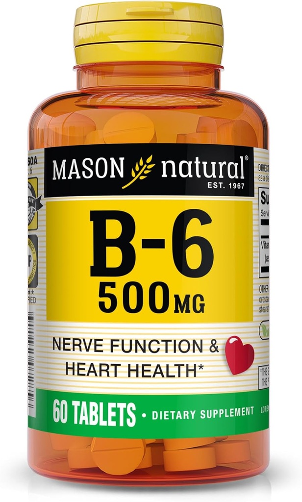 MASON 天然维生素B6、500毫克、60片