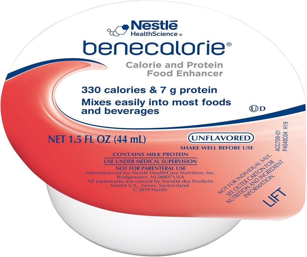 Benecalorie Calorie和蛋白质增强剂 - 不香(330 Calories,7g 蛋白质) - 1.5 fl oz 杯,24 Pack