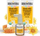 HoneyWorks Kids Throat Spray for Sore Throat Relief, 1 Oz (Pack of 2) Soothing 非GMO USDA 有机暗蜜+锌,快动作 Relief, 12个月+