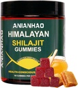 Shilajit Gummys 6000mg - Shilajit Gummys配有Manuka Honey & Fulvic酸、矿物、免疫系统和生命力促进器、Vegan Himilayan Shalajit Gummys(1瓶)