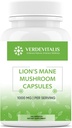 Lion's Mane Capsules - 记忆,焦点和清晰度的每日蘑菇补充剂 - 大脑助推器 - 用于脑健康支持的蘑菇 Capsules - 在美国制造 - 100 Capsules