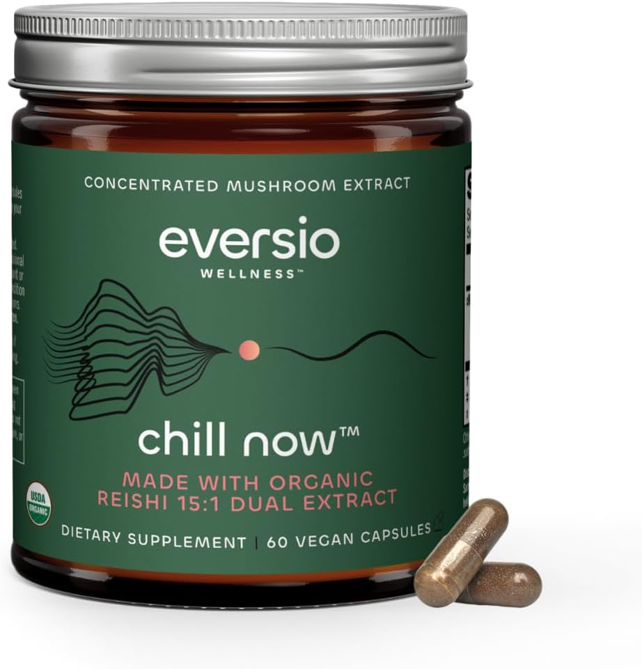 CHILLL Now Organization Reishi 蘑菇补充剂 - 15:1 Reishi Dual Extraction in 60 Vegan Capsules (250mg) (英语).