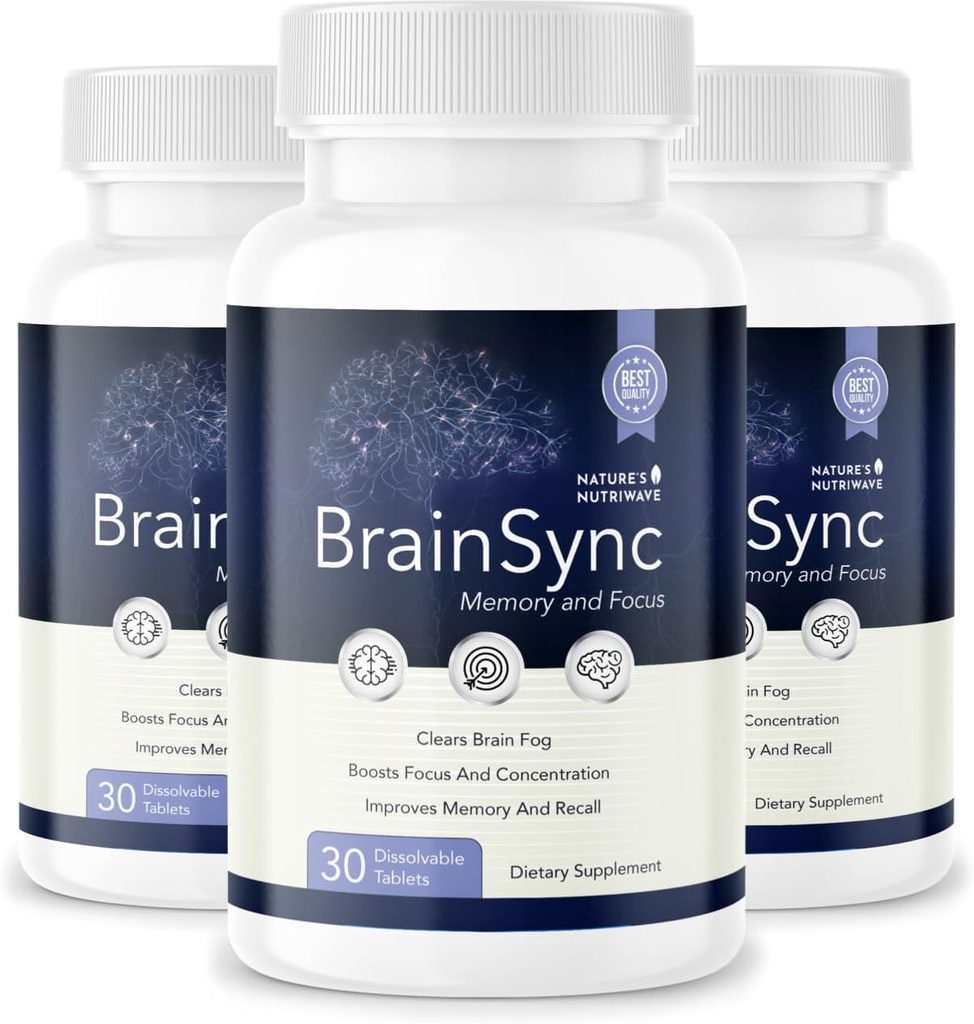BrainSync Probiotic Supplement – 支持每日健康 & Gut-Brain 平衡 – 3.6亿 CPU – 30 溶解片,3个月供应量