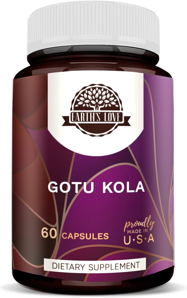 地球之爱——Gotu Kola 60卡普勒斯,500毫克,Gotu Kola(Centella Asitica) 干草(60卡普勒斯)