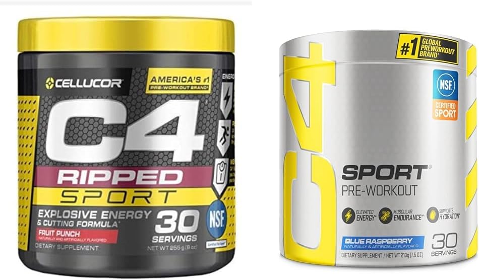 C4 Riped Sport Pre Workingout Power Fruit Punch - NSF获得体育+无糖和C4运动预选赛资格认证 蓝莓-预选赛能源