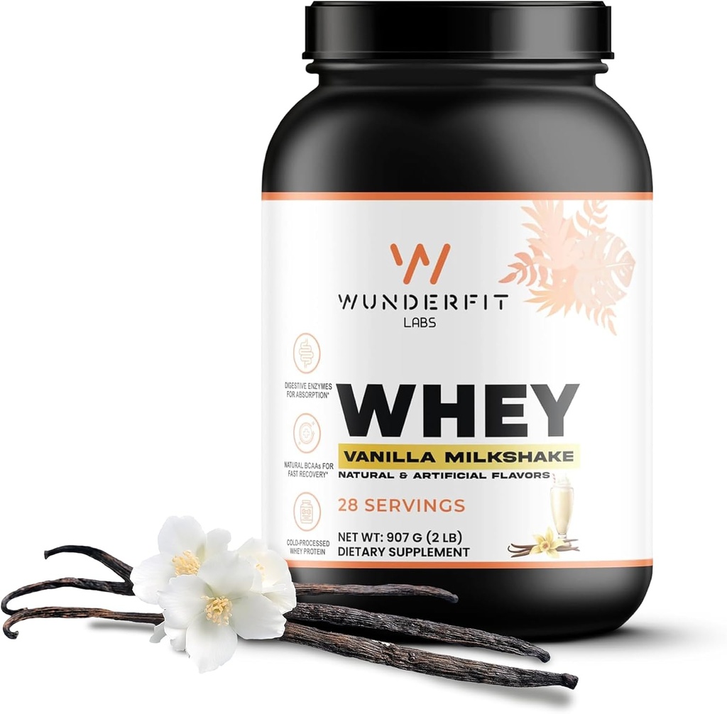 Whey蛋白(万尼拉奶昔)、Gluten Free、粉末、28种服务