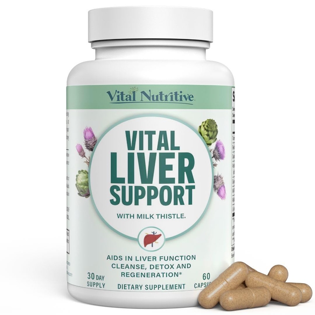 Virtual Liver 支持新公式 Liver 补充和 Liver 维他命 — 9-in-1 Liver 健康公式, 清洁和修复公式 有机牛奶 硝酸盐 支持 Liver 健康清洁